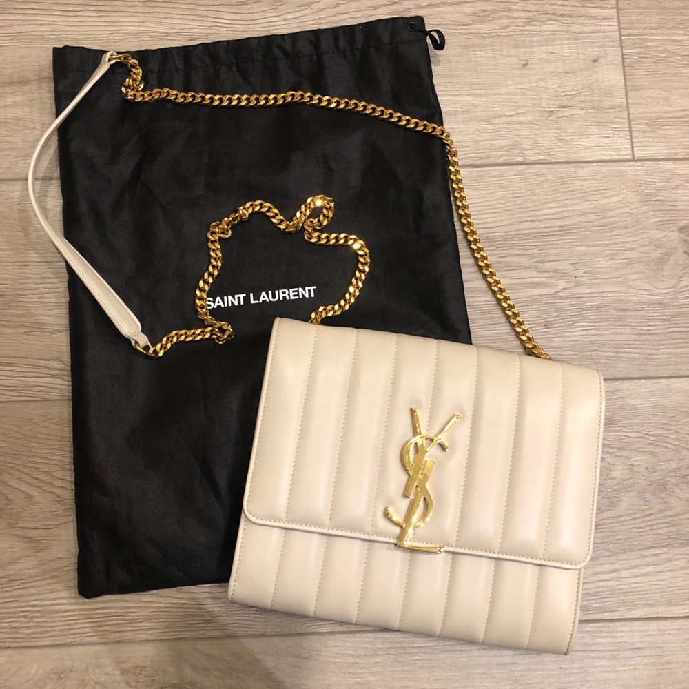 Saint Laurent Small Vicky Leather Wallet on Chain